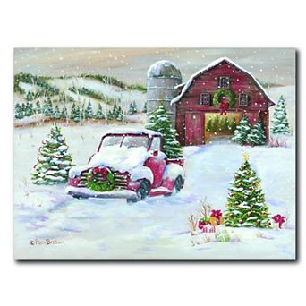 COURTSIDE MARKET On The Farm Christmas Canvas Wall Art
