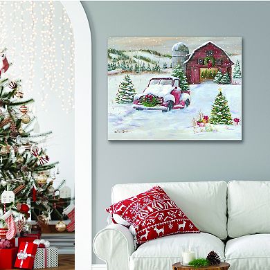 COURTSIDE MARKET On The Farm Christmas Canvas Wall Art