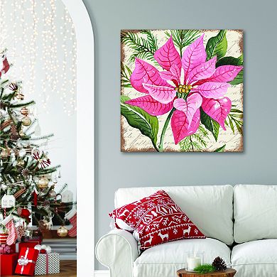 COURTSIDE MARKET Pink Poinsettia Canvas Wall Art