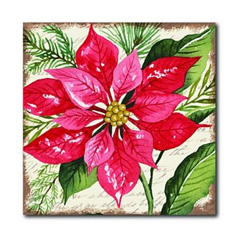 COURTSIDE MARKET Red Poinsettia Canvas Wall Art