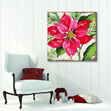 COURTSIDE MARKET Red Poinsettia Canvas Wall Art