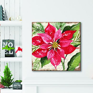 COURTSIDE MARKET Red Poinsettia Canvas Wall Art