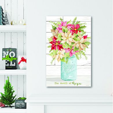 COURTSIDE MARKET Poinsettia Vase Canvas Wall Art