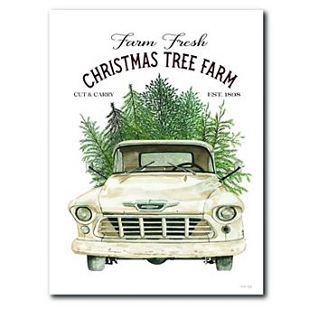 COURTSIDE MARKET Christmas Classic Car Canvas Wall Art