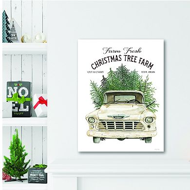 COURTSIDE MARKET Christmas Classic Car Canvas Wall Art