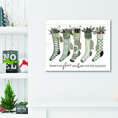 COURTSIDE MARKET There's No Place Like Home Christmas Stockings Canvas Wall Art