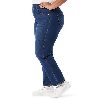 Plus Size Gloria Vanderbilt Shape Effect Pull On Straight Jeans