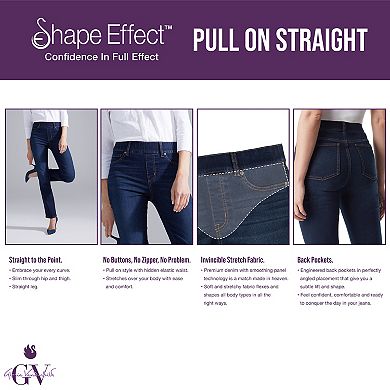 Plus Size Gloria Vanderbilt Shape Effect Pull On Straight Jeans