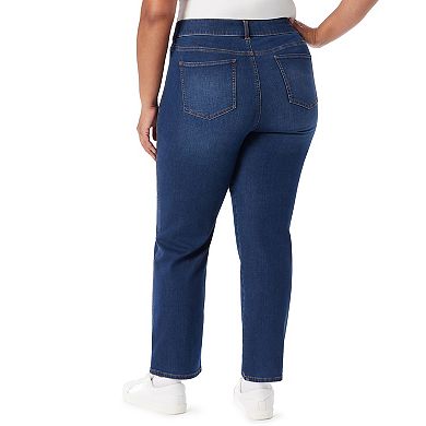 Plus Size Gloria Vanderbilt Shape Effect Pull On Straight Jeans