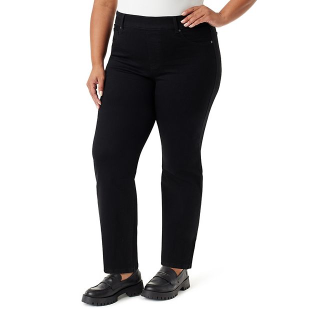 Plus Size Gloria Vanderbilt Shape Effect Pull On Straight Jeans