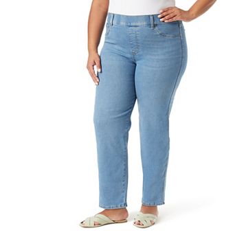 Plus Size Gloria Vanderbilt Shape Effect Pull On Straight Jeans