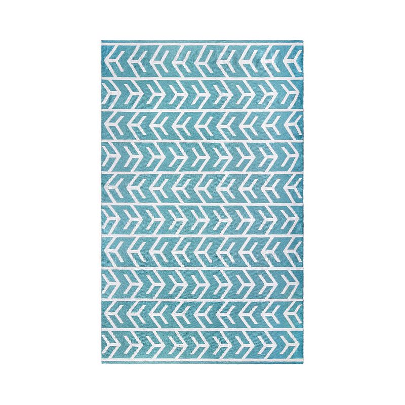 SUPERIOR Southwestern Reversible Indoor Outdoor Area Rug, Green, 6X9 Ft