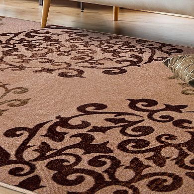 SUPERIOR Amber Floral Medallion Indoor Rug