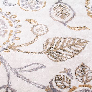 SUPERIOR Amaryllis Gray Modern Floral Indoor Farmhouse Rug
