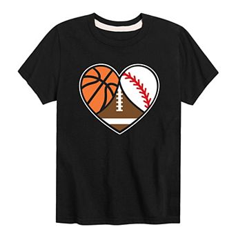 Boys 8-20 Sport Ball Heart Graphic Tee