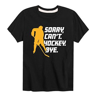 Boys 8-20 Sorry Can't Hockey Bye Graphic Tee