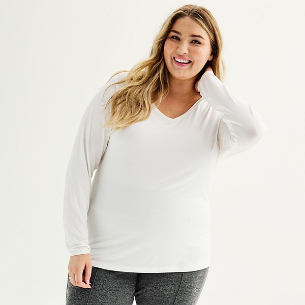 Women's Nine West V-Neck Long Sleeve Tee