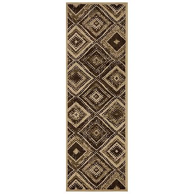 SUPERIOR Farmhouse Southwestern Diamonds Power-Loomed Indoor Area Rug or Runner