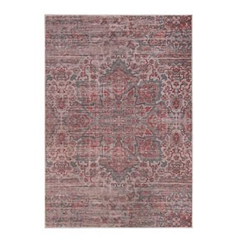 SUPERIOR Manakin Bohemian Vintage Faded Medallion Washable Indoor Area or Runner Rug