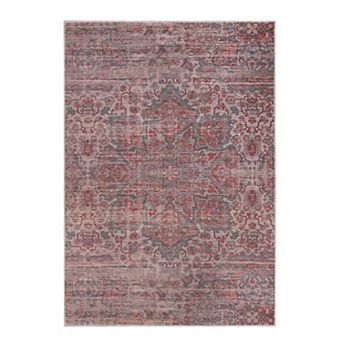 SUPERIOR Manakin Bohemian Vintage Faded Medallion Washable Indoor Area or Runner Rug