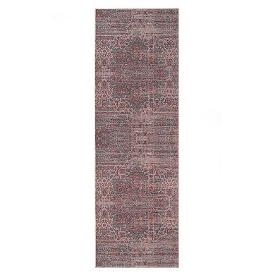 SUPERIOR Manakin Bohemian Vintage Faded Medallion Washable Indoor Area or Runner Rug