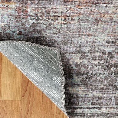 SUPERIOR Macaw Diamond Lattice Rustic Medallion Washable Indoor Area or Runner Rug