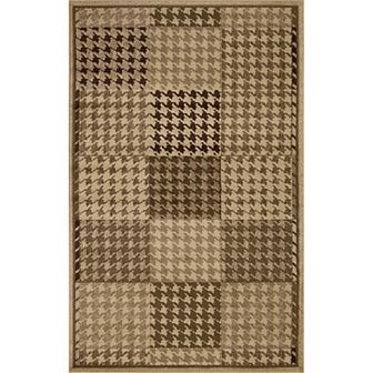 Superior Abstract Checkered Geometric Border Power-Loomed Indoor Area Rug or Runner