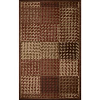 Superior Abstract Checkered Geometric Border Power-Loomed Indoor Area Rug or Runner