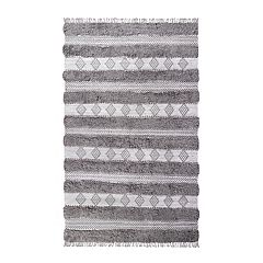 Superior Striped Pastel Indoor Area Rug, Grey, 7x9 ft