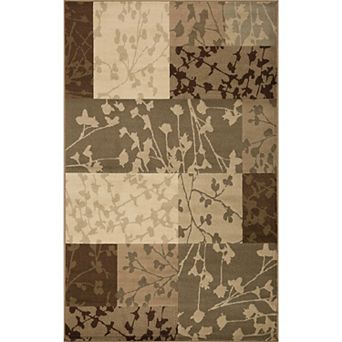 Superior Floral Color Block Geometric Power-Loomed Indoor Area Rug or Runner