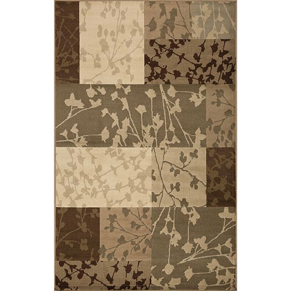 Superior Floral Color Block Geometric Power-Loomed Indoor Area Rug or ...