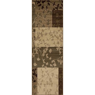 Superior Floral Color Block Geometric Power-Loomed Indoor Area Rug or Runner