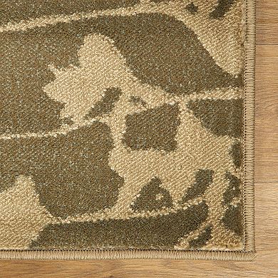 Superior Floral Color Block Geometric Power-Loomed Indoor Area Rug or Runner