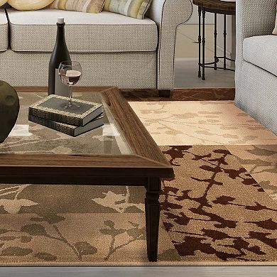 Superior Floral Color Block Geometric Power-Loomed Indoor Area Rug or Runner