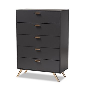 Baxton Studio Kelson 5-Drawer Dresser