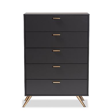 Baxton Studio Kelson 5-Drawer Dresser