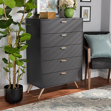 Baxton Studio Kelson 5-Drawer Dresser