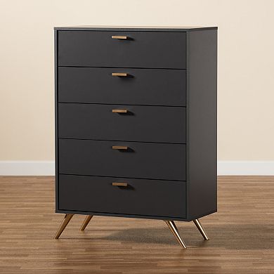 Baxton Studio Kelson 5-Drawer Dresser