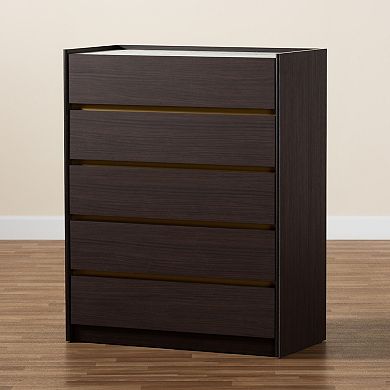 Baxton Studio Walker 5-Drawer Dresser