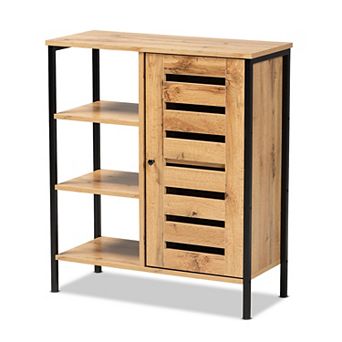 Baxton Studio Vander Open Shelves Shoe Storage Cabinet