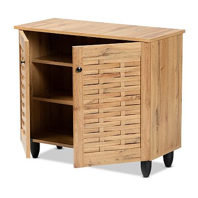 Baxton Studio Winda 2-Door Shoe Cabinet