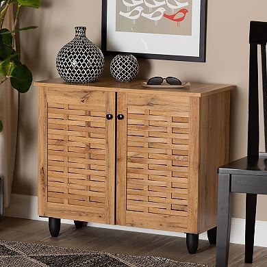 Baxton Studio Winda 2-Door Shoe Cabinet