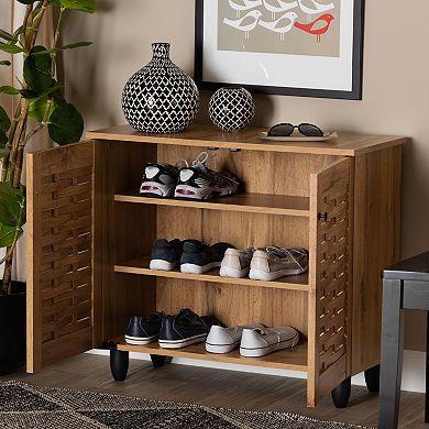 Baxton Studio Winda 2-Door Shoe Cabinet