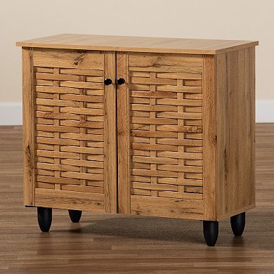 Baxton Studio Winda 2-Door Shoe Cabinet