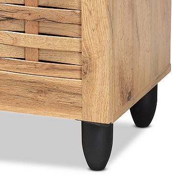 Baxton Studio Winda 3-Door Shoe Cabinet