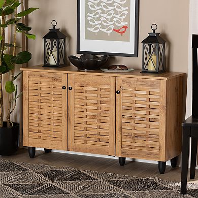 Baxton Studio Winda 3-Door Shoe Cabinet