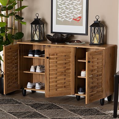 Baxton Studio Winda 3-Door Shoe Cabinet