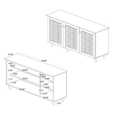 Baxton Studio Winda 3-Door Shoe Cabinet