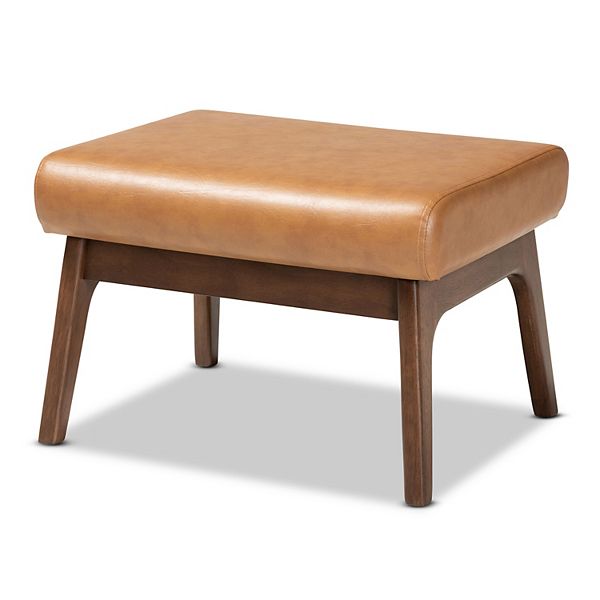 Baxton Studio Bianca Upholstered Faux Leather Footstool