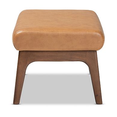 Baxton Studio Bianca Upholstered Faux Leather Footstool
